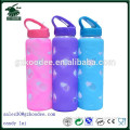 new style and BPA free 700ml pyrex glass water bottle with silicone sleeve